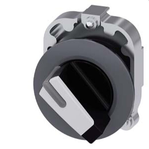 Siemens Knebelschalter beleuchtbar 30mm rund Metall matt sw/ws 3SU1062-2DC60-0AA0