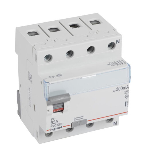 Legrand FI-Schutzschalter, FI TX3 63/0,3A 4polig
