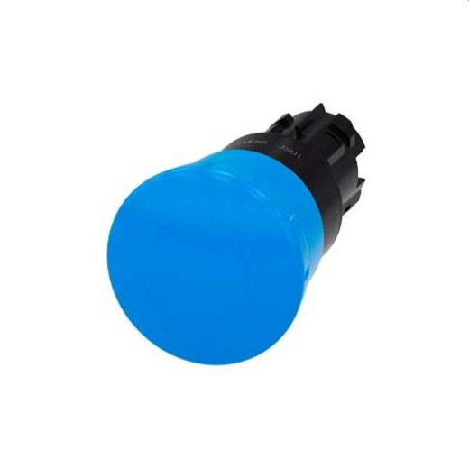 Siemens Pilzdrucktaster 22mm rund blau Drehentriegelung 3SU1000-1HB50-0AA0