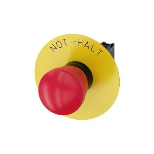 Siemens Not-Aus-Pilztaster 22mm rund rot mit Beschriftung 1OE 3SU1100-1HA20-1CH0