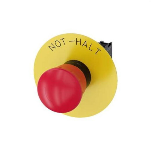 Siemens Not-Aus-Pilztaster 22mm rund rot mit Beschriftung 1OE 3SU1100-1HB20-1CH0