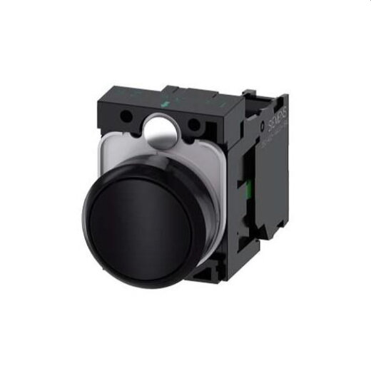 Siemens Drucktaster 22mm rund schwarz 1S 3SU1100-0AB10-1BA0