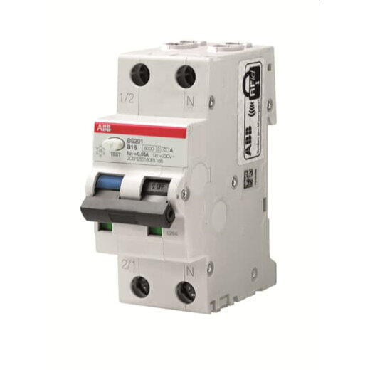 ABB FI/LS-Schalter DS201 C10 A100 6kA 1P+N