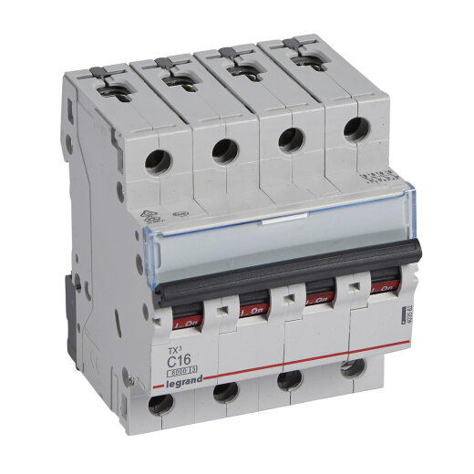 Legrand Leitungsschutzschalter, Automat TX3 C16A 4polig 6kA 4M