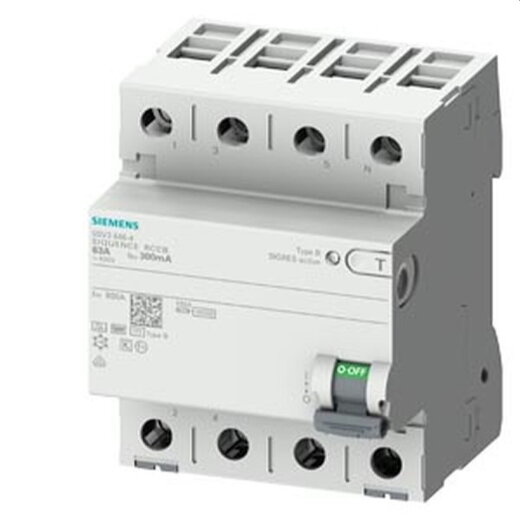 Siemens FI-Schutzschalter 4polig Typ B 40A 300mA 400V 5SV3644-4