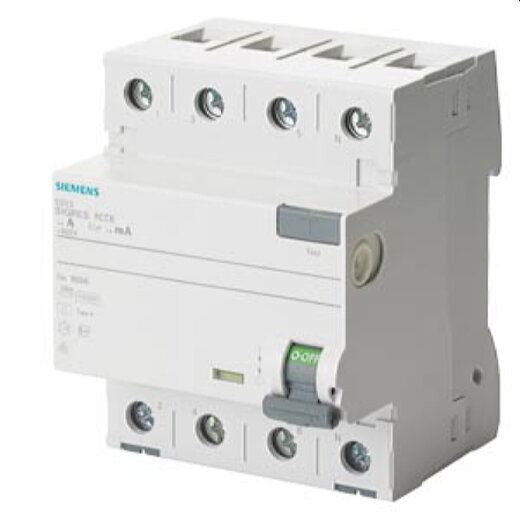 Siemens FI-Schutzschalter 25/0,3A 3polig+N 400V 4TE SIGRES 5SV3642-6KK12
