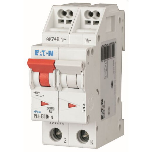 EATON Electric Leitungsschutzschalter PLI-B10/1N B10A 1polig+N (Steckkl.)
