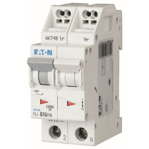 EATON Electric Leitungsschutzschalter PLI-B16/1N B16A 1polig+N (Steckkl.)