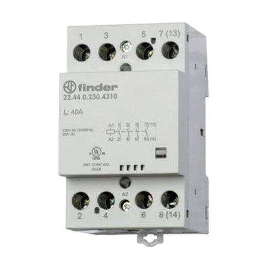 Finder Installationsschütz 22.44.0.230.4310 4S 40A Spule 230VAC/220 1 STK