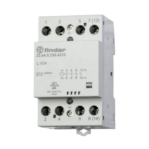 Finder Installationsschütz 22.64.0.024.4310 4S 63A Spule 24VAC/DC