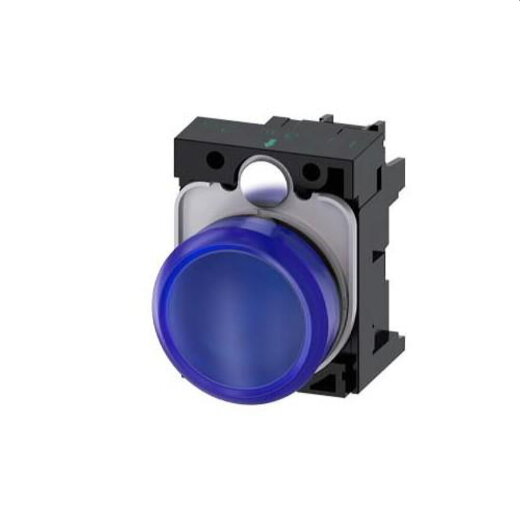 Siemens Leuchtmelder 22mm rund blau Linse glatt 3SU1102-6AA50-1AA0