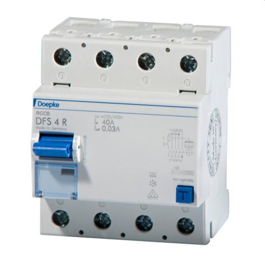 Doepke FI-Schutzschalter DFS4 040-4/0,30-A R Schutzleiter rechts