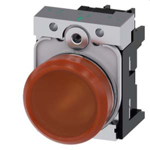 Siemens Leuchtmelder 22mm rund amber Linse glatt 3SU1153-6AA00-1AA0