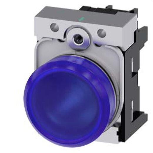 Siemens Leuchtmelder 22mm rund blau Linse glatt 3SU1152-6AA50-1AA0