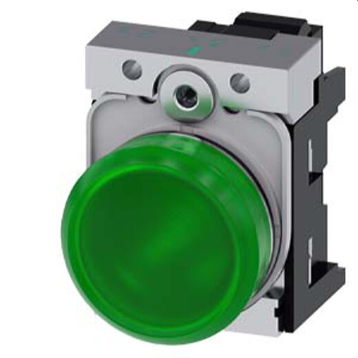 Siemens Leuchtmelder 22mm rund grün Linse glatt 3SU1153-6AA40-3AA0