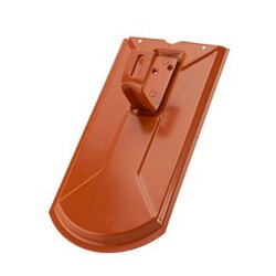 Otto Lehmann Dachhaken auf Metalldachplatte ziegelrot...